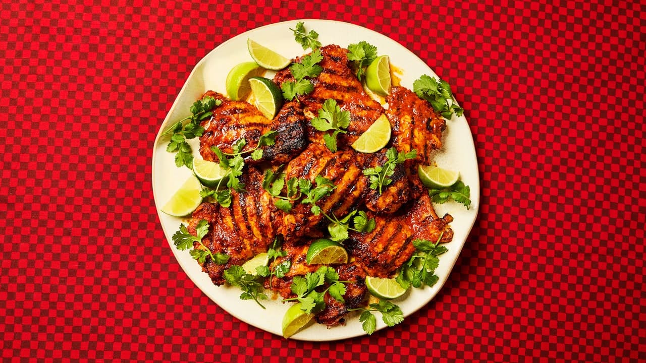 grilled-chicken-thighs-with-peach-and-cherry-salsa-recipe